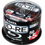 RiDATA　BDRE130PW2X50＋5SPC　繰り返し録画用BD-RE　ワイドプリントレーベルディスク　1～2倍速　25GB　50＋5枚スピンドルケース