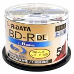 RiDATA　BD-R260PW　6X.50SP　A　録画用BD-R　DL　スピンドルケース入り　50枚パック　1～6倍速　インクジェットプリンター対応　50GB　ホワイト