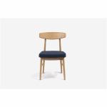 IDC大塚家具　椅子　「ユノＡ」　レッドオーク材　カバーリングタイプ　ネイビー色　木部ホワイトオーク色