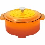 【アウトレット超特価】ヤマゼン　YGC-800-D　グリル鍋　「Casserolle(キャセロール)」　オレンジ