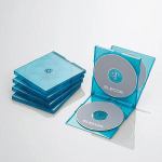 エレコム　CCD-JSCNQ5CBU　Blu-ray／DVD／CDケース(標準／PS／4枚収納／5パック)　クリアブルー