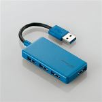 エレコム　USB3.0対応4ポートUSBハブ　ブルー　U3H-A407BBU