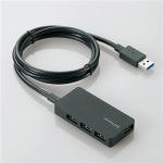 【推奨品】USBハブ　エレコム　USB　3.0　電源付き　U3H-A408SBK　USB3.0ハブ　ACアダプタ付属　4ポート　セルフ＆バスパワー　ブラック