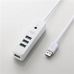 エレコム　USB3.0ハブ(4ポートマグネット付き)　ホワイト　U3H-T410SWH