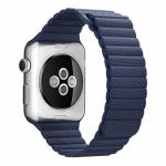 アップル(Apple)　MLHL2FE／A　Apple　Watch　42mm　ケース用　ミッドナイトブルーレザーループ　-　M