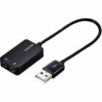 【推奨品】エレコム　USB-AADC02BK　USBオーディオ変換アダプタ　0.15m　ブラック