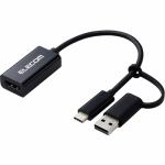 エレコム　AD-HDMICAPBK　キャプチャーボード　ビデオキャプチャー(HDMI　to　Type-C　＋　USB　A　変換)ブラック
