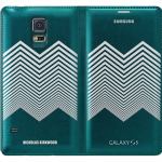 Samsung　GALAXY　S5用［サムスン純正］　Flipカバー　（グリーン＋シルバーシェブロン）　EF-WG900RKEG-KEG