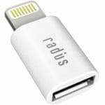 ラディウス　AL-ACF97W　Lightning　to　Micro　USB変換アダプタ　超極小サイズ　ホワイト