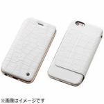 DEFF　iPhone　6s　Plus／6　Plus用　Hybrid　Case　UNIO　Leather　クロコ型押ホワイト＋ローズゴールド　DCS-IP6SPAGLFRGWH