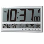 リズム時計　8RZ147-003　ペールナビ　掛置兼用電波デジタル時計　白パール　温湿度計・カレンダー機能付