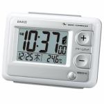 リズム時計　8RZ095DN03　DAILY　ジャストウェーブR095DN　デジタル電波時計　ホワイト　温度表示付