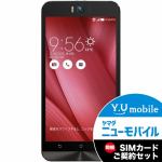 ASUS　ZD551KL-PK16　SIMフリースマートフォン　ZenFone　Selfie　ピンク＆Y.U-mobile　ヤマダニューモバイルSIMカード（契約者向け）セット