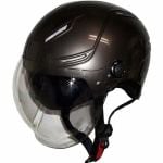 石野商会　ヘルメットMAX56W-22　Wシールドハーフヘルメット　ガンメタ