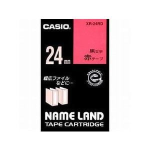 カシオ ネームランド スタンダードテープ 24mm幅（赤テープ／黒文字）