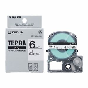 白ラベルテープ 「テプラPRO」(白テープ／黒文字／6MM幅 ) SS6K 