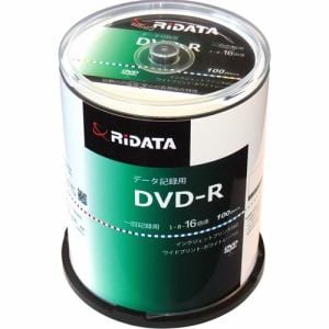 RiDATA DR47GB.PW100RDC 一回記録用DVD-R ワイドプリントレーベルディスク 1～16倍速 4.7GB 100枚スピンドルケース