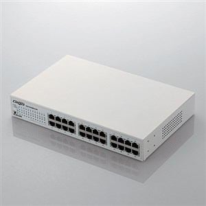 エレコム 1000BASE-T対応 スイッチングハブ 24ポート メタル(ホワイト 