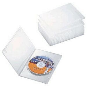 ケース　エレコム　CD　DVD　CCD-DVDS03CR　スリムDVDトールケース　1枚収納　クリアー　10ケース入り