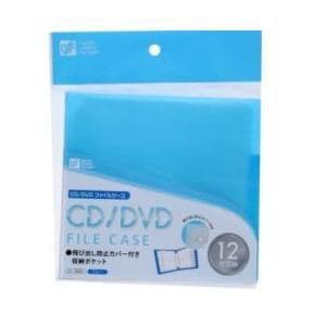 オーム電機  OA-RCCD-12A  CD／DVDファイルケース ブルー 12枚収納