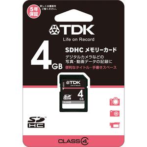 TDK　T-SDHC4GB4　SDHCメモリーカード　4GB　Class4