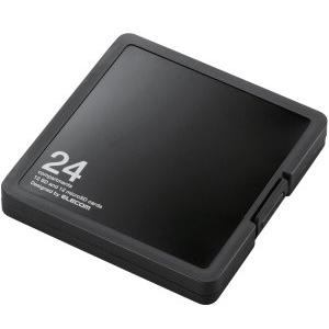 エレコム CMC-SDCPP24BK SD／microSDカードケース プラスチックタイプ ( SD：12枚 ／ microSD：12枚収納可能 ) ブラック