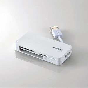 エレコム MR3-K012WH USB3.0対応メモリカードリーダ(ケーブル収納タイプ) ホワイト