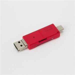 ナカバヤシ CRW-TCMSD72R USB2.0 TYPE-C&MicroB&A SDカードリーダー・ライター レッド