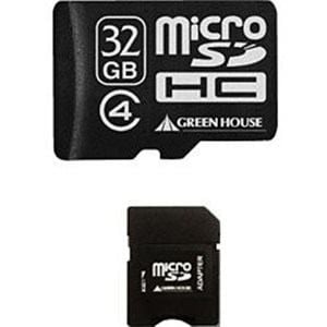 グリーンハウス GHSDMRHC32G4(microSDHCカード 32GB Class4／アダプタ付属)