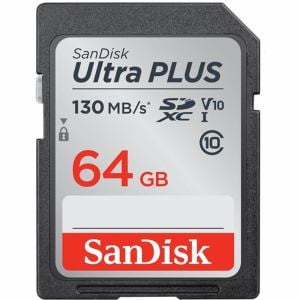 サンディスク SanDisk ウルトラ プラス SDXC UHS-I 64GB フルHD動画撮影に最適 SDSDUW3-064G-JNJIN