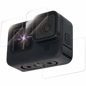 エレコム　AC-GP9BFLGG　アクションカメラ用アクセサリ　液晶保護フィルム　GoPro　HERO9　Black　ガラス　0.33mm　防指紋　光沢