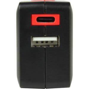 イツワ商事 MCAC2101BR PD20W対応 TYPE-C1ポート／USB1ポート AC充電器 コンパクトタイプ 計3.1A 黒赤