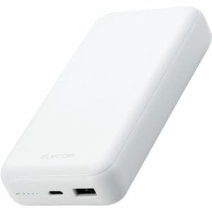 エレコム　DE-C34-20000WH　モバイルバッテリー　20000mAh　USB　Power　Delivery準拠　20W　USB-A出力1ポート　USB-C入出力1ポート　ホワイト