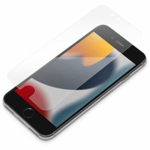 PGA PG-22MGLK02BL 2022年 iPhone 4.7inch用 ガイドフレーム付 抗菌／抗ウイルス液晶保護ガラス Premium Style ブルーライト低減／光沢