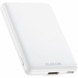 エレコム DE-C37-5000WH モバイルバッテリー／リチウムイオン電池／おまかせ充電対応／12W対応／USB-A出力1ポート／Type-C入力5000mAh／ホワイト  DEC375000WH