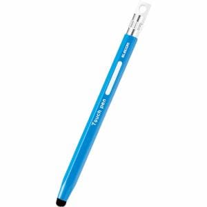 エレコム P-TPENCEBU スマートフォン・タブレット用タッチペン 六角鉛筆型 ストラップホール付き 超感度タイプ ペン先交換可能 ブルー