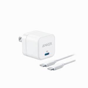 アンカー B2149N22 USB急速充電器 Anker PowerPort III 20W Cube with USB-C & USB-C ケーブル ホワイト
