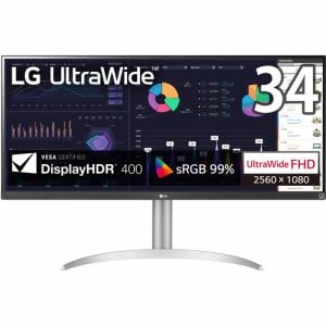 LG 34WQ650-W ビジネス&ゲーミング ウルトラワイド(TM)モニター [34型(21：9)／IPS／100Hz／／7W+7W スピーカー／sRGB 99%／HDR／ブル-ライト逓減／3年保証] 34WQ650W