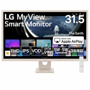 LGエレクトロニクス　32SR50F-E　MyView　Smart　Monitor　31.5型／IPS／フルHD／sRGB　99%／webOS23／3辺フレームレス　　ベージュ