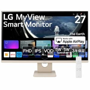 LGエレクトロニクス　27SR50F-E　MyView　Smart　Monitor　27型／IPS／フルHD／webOS23／3辺フレームレス　　ベージュ