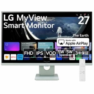 LGエレクトロニクス　27SR50F-G　MyView　Smart　Monitor　27型／IPS／フルHD／webOS23／3辺フレームレス　　グリーン
