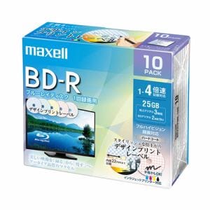 マクセル(Maxell) BRV25PME.10S 録画用BD-R デザインプリントレーベルディスク 1-4倍 25GB 10枚 うす型5mmケース