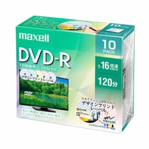 マクセル(Maxell) DRD120PME10S 録画用DVD-R デザインプリントレーベルディスク 1-16倍 4.7GB 10枚 うす型5mmケース