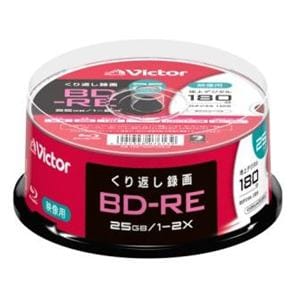 Victor(ビクター)　VBE130NP25SJ2　繰り返し録画用　BD-RE　2倍速　プリンタ対応　25枚　スピンドル