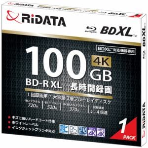 RiDATA BD-R520PW4X.1P JC A 録画用BD-R XL 2～4倍速 100GB 1パック ホワイト