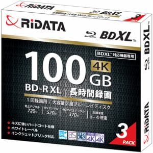 RiDATA BD-R520PW4X.3P SC A 録画用BD-R XL 2～4倍速 100GB 3パック ホワイト