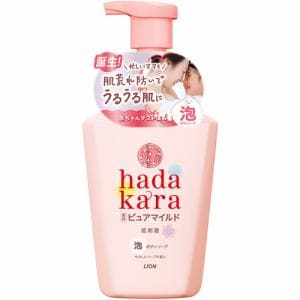 ライオン ﾊﾀﾞｶﾗBSﾋﾟｭｱﾎﾝ550 ハダカラ(hadakara) ボディソープ 泡で出てくる薬用ピュアマイルドタイプ やさしいソープの香り 本体 550ml