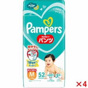 Ｐ＆Ｇジャパン合同会社　パンパース　さらさらケア　パンツ　スーパ－ジャンボ　Ｍ　はいはい　５２枚　５－１０ｋｇ　52枚【4個セット販売】