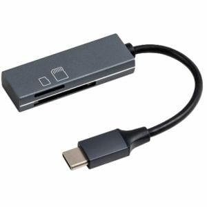 ナカバヤシ CRW-CSD81GY USB2.0Type-CアルミSDカードリーダー/ライター  グレーCRWCSD81GY