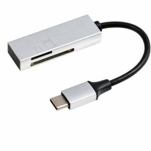 ナカバヤシ CRW-CSD81SL USB2.0Type-CアルミSDカードリーダー/ライター  シルバーCRWCSD81SL